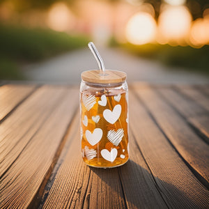 Floating Hearts Glass Tumbler