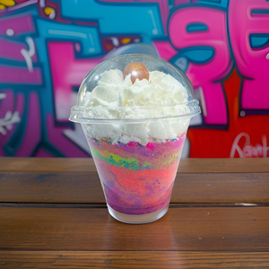 Rainbow Sherbet Milk Shake Bath Bomb with Bubble Frosting