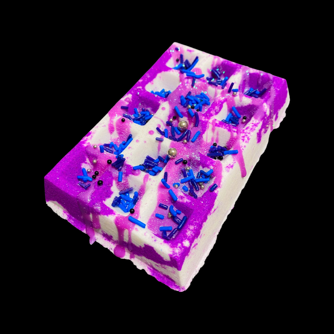 Black Raspberry & Vanilla Waffle Bath Bomb with Cocoa Butter Drizzle