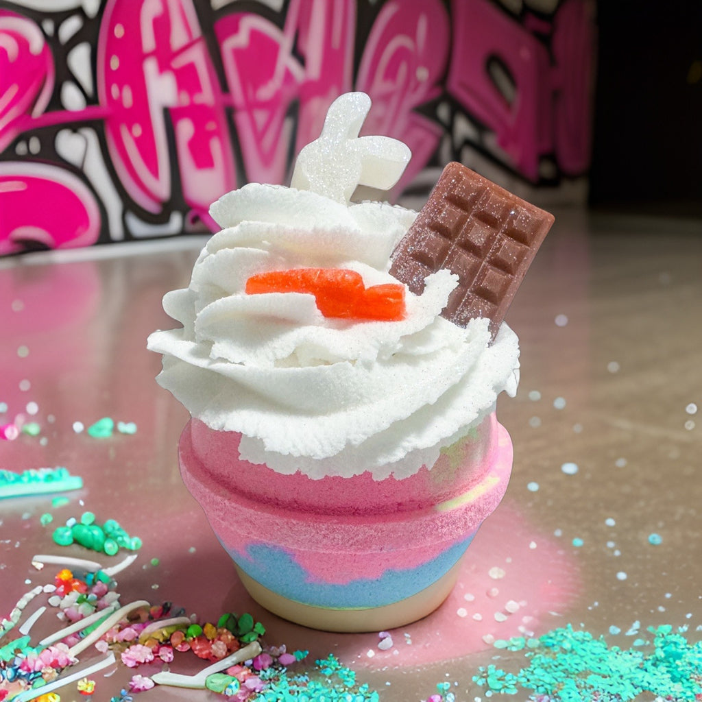 Easter Bath Bomb with Bubble Frosting
