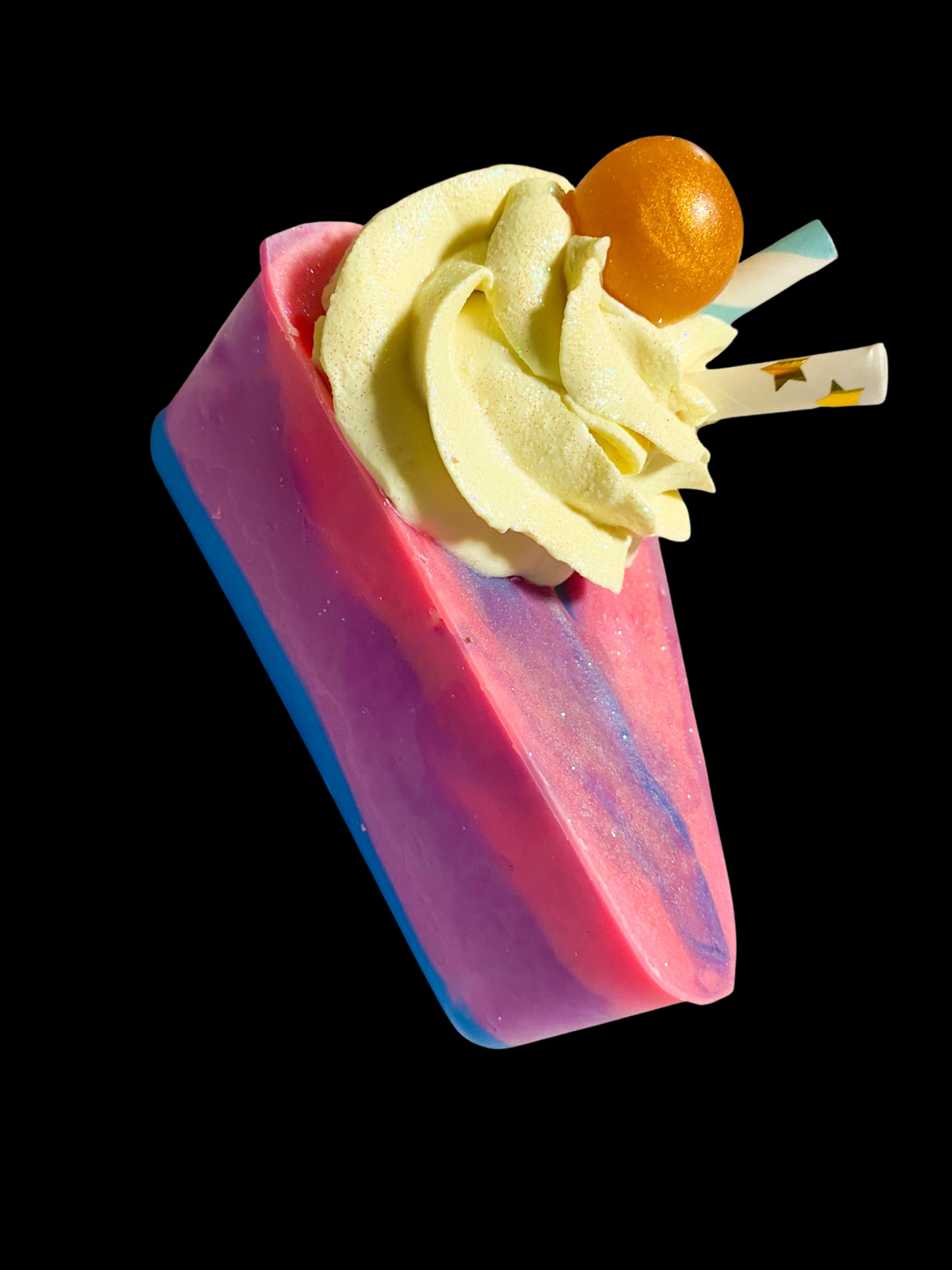 Rainbow Sherbet Soap Cake Slice