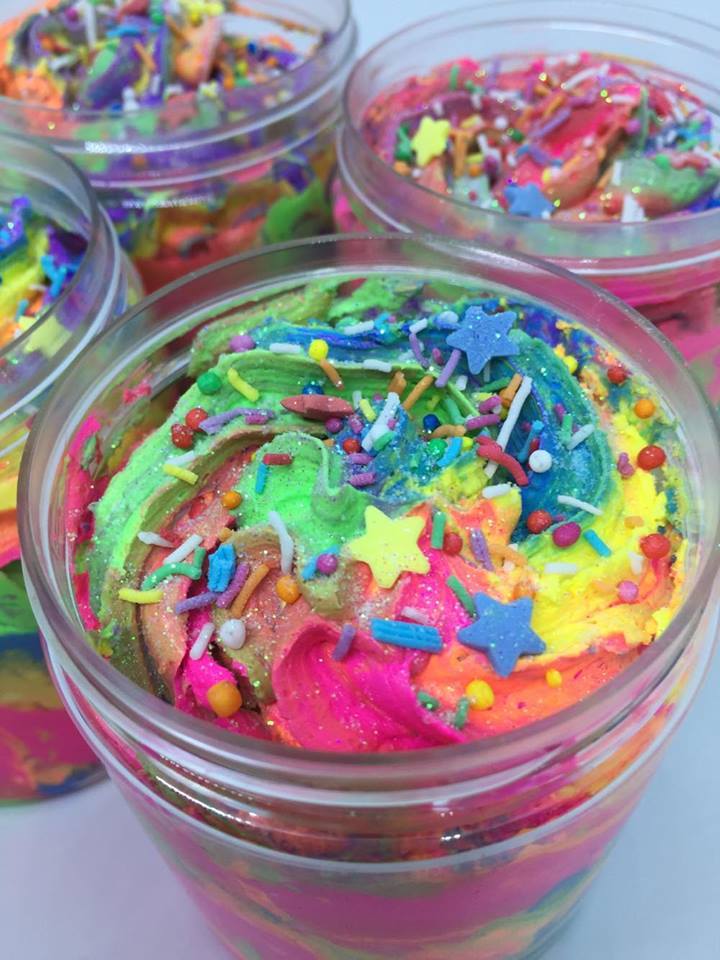 Rainbow Sherbet Whipped Soap Frosting